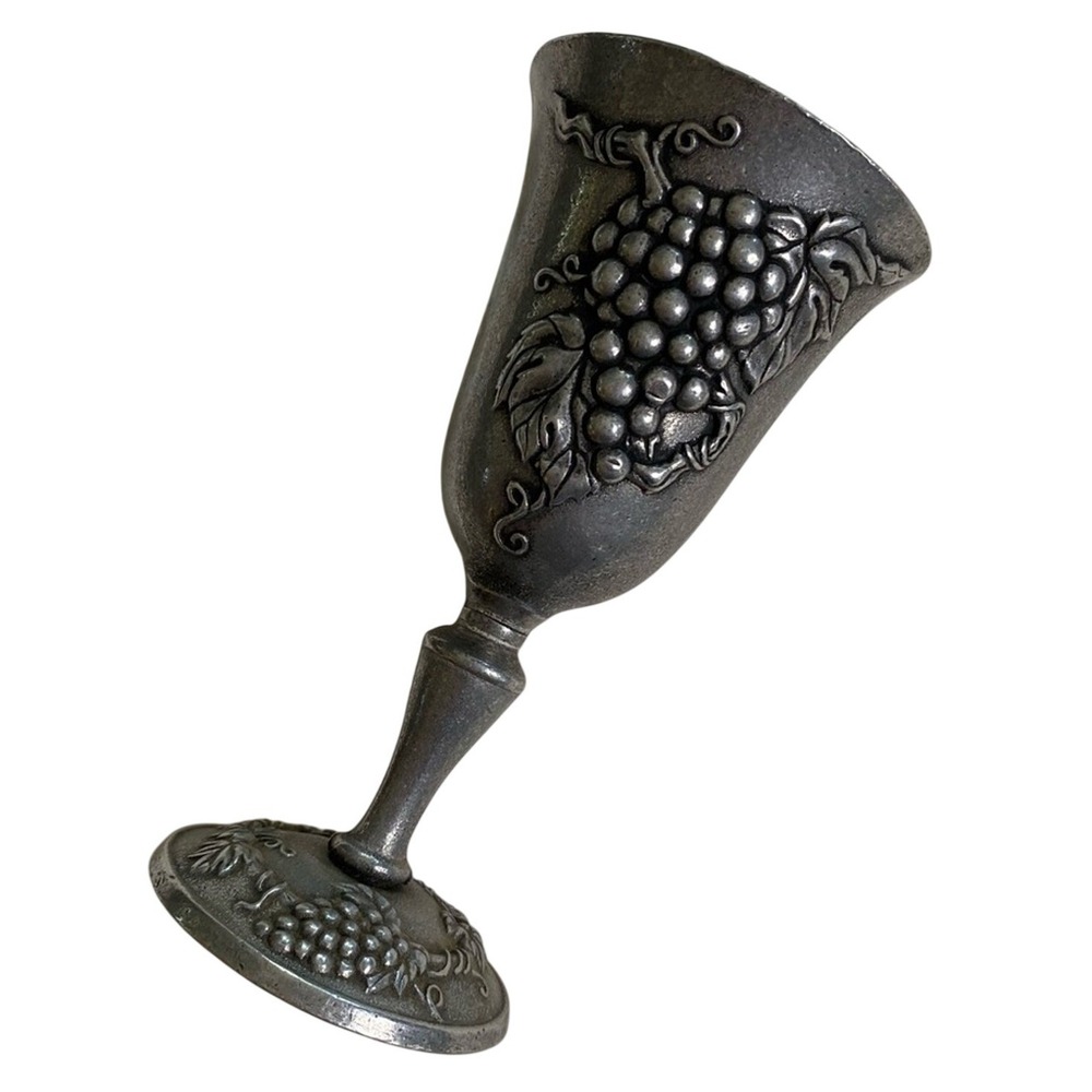 Carson Statesmetal Pewter Goblet Chalice Grape Bunch Cup Wine‎ Medieval Decor